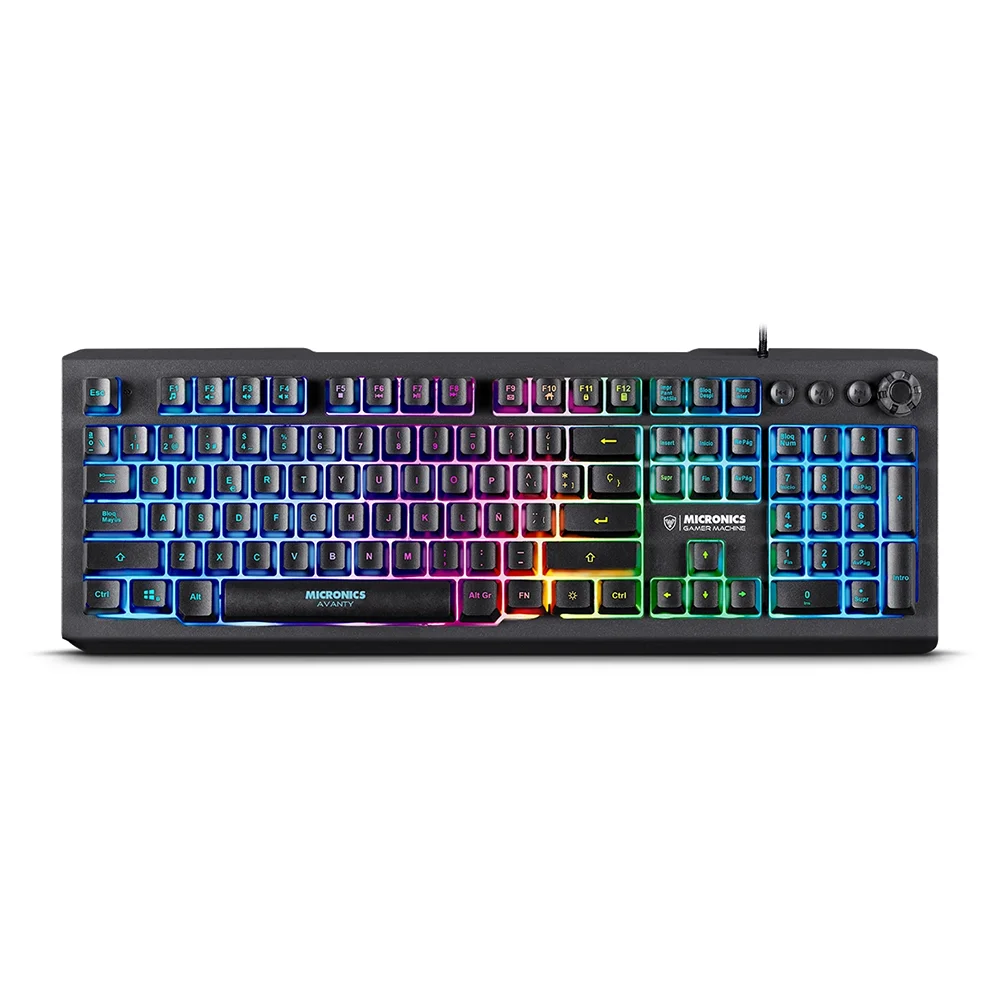 Teclado Gamer USB Micronics Avanty MIC K710-R - Black RGB Iluminación LED