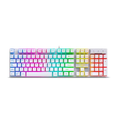 Teclado Gamer USB Cybertel Xtreme CYB K505W - White Rainbow