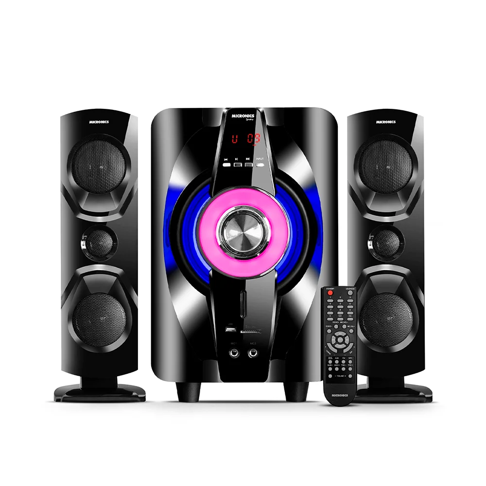 Sistemas 2.1 Micronics Shelby Sistema de Audio Ritmic LED KTV FM MIC S7011BT