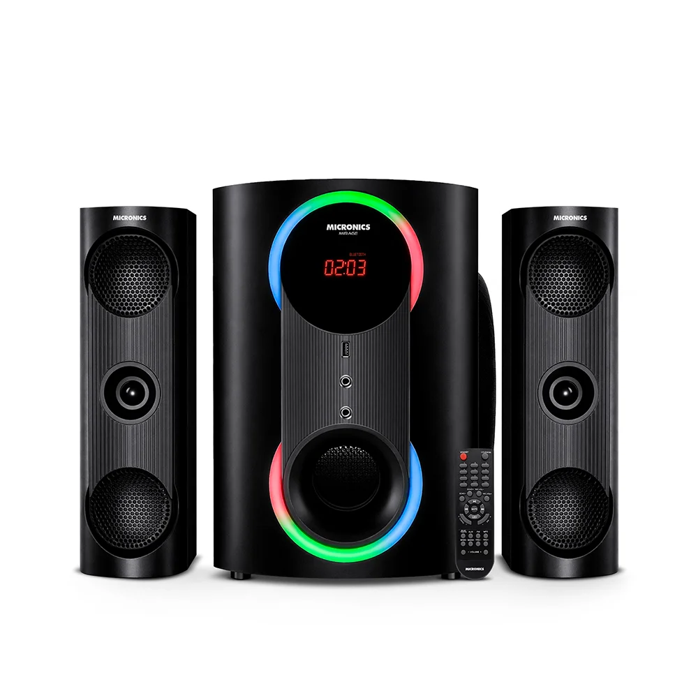 Sistemas 2.1 Micronics Mirage Sistema de Audio LED BT FM SD+USB MIC S7008