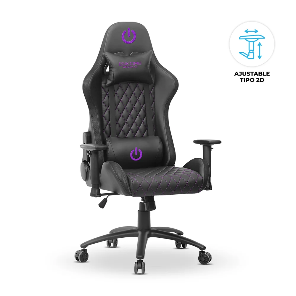 Silla Gamer Ergonómica Enkore Bravio Purple Silla Gamer 2D ENC GC1002