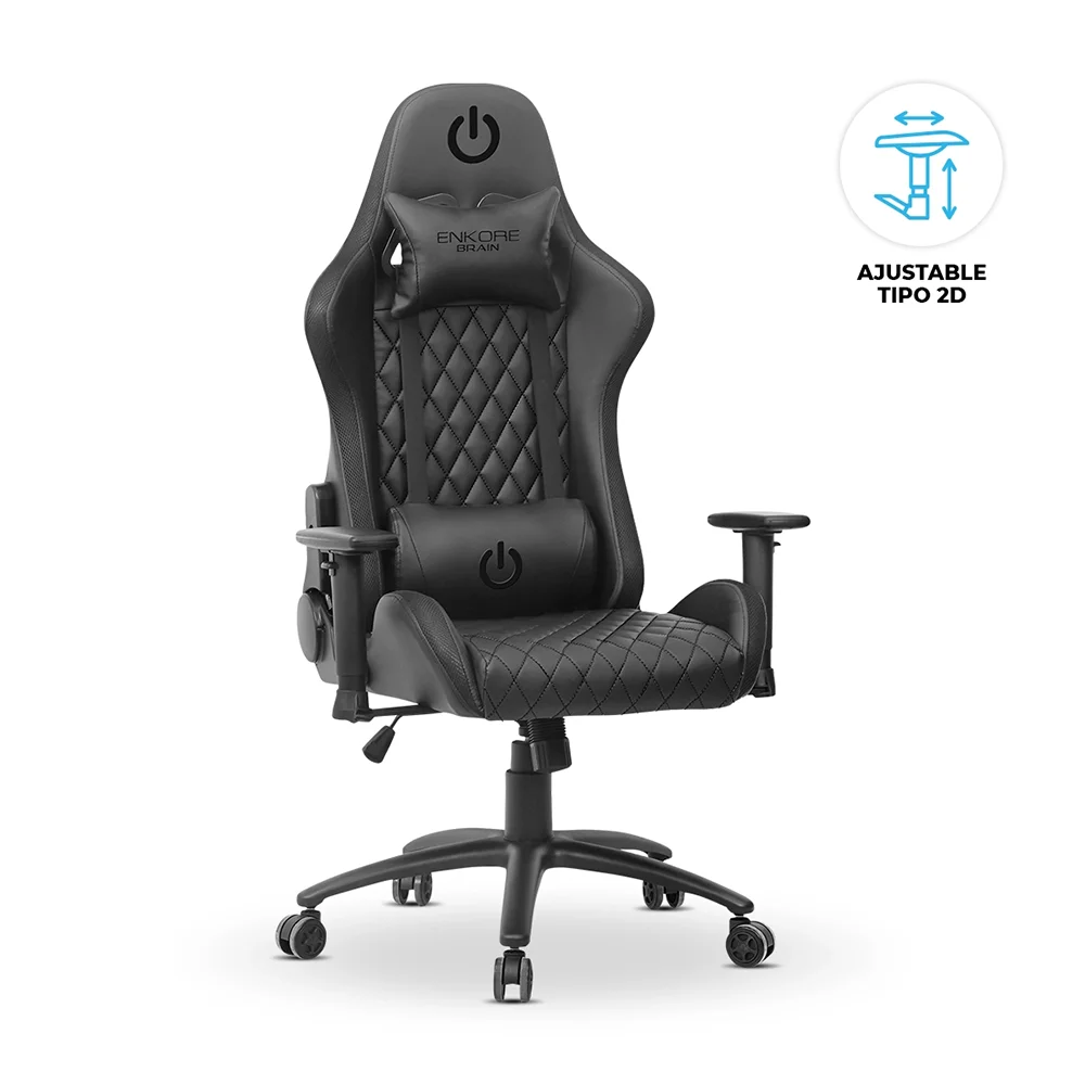 Silla Gamer Ergonómica Enkore Brain Black Silla Gamer 2D (Terciopelo) ENC GC1004V