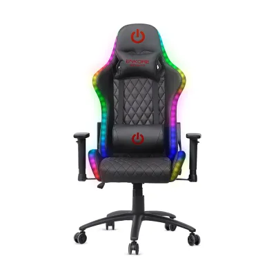 Silla Gamer Ergonómica Enkore Bravio Red Silla Gamer 2D + RGB ENC GC1002+RGB