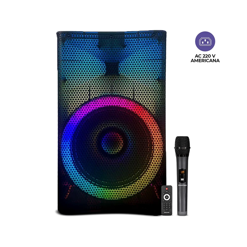 Parlante Portátil Bluetooth Maxtron MX1510/MX1508 Rainbow 15" Professional Speaker