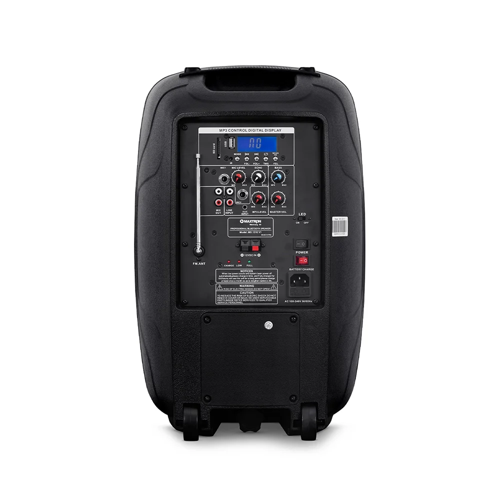 Parlante Portátil Bluetooth Maxtron MX1510V1 Mercury 10 Professional Speaker Lead-Bat