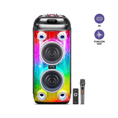 Parlante Portátil Bluetooth Maxtron MX806 Circuit 8" Tower Speaker DSP TWS RGB Iluminación LED