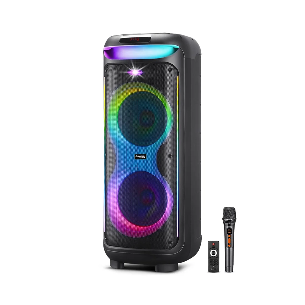 Parlante Portátil Bluetooth Maxtron MX1005DL Bravatto 10" Tower Speaker AC DSP TWS RGB Iluminación LED