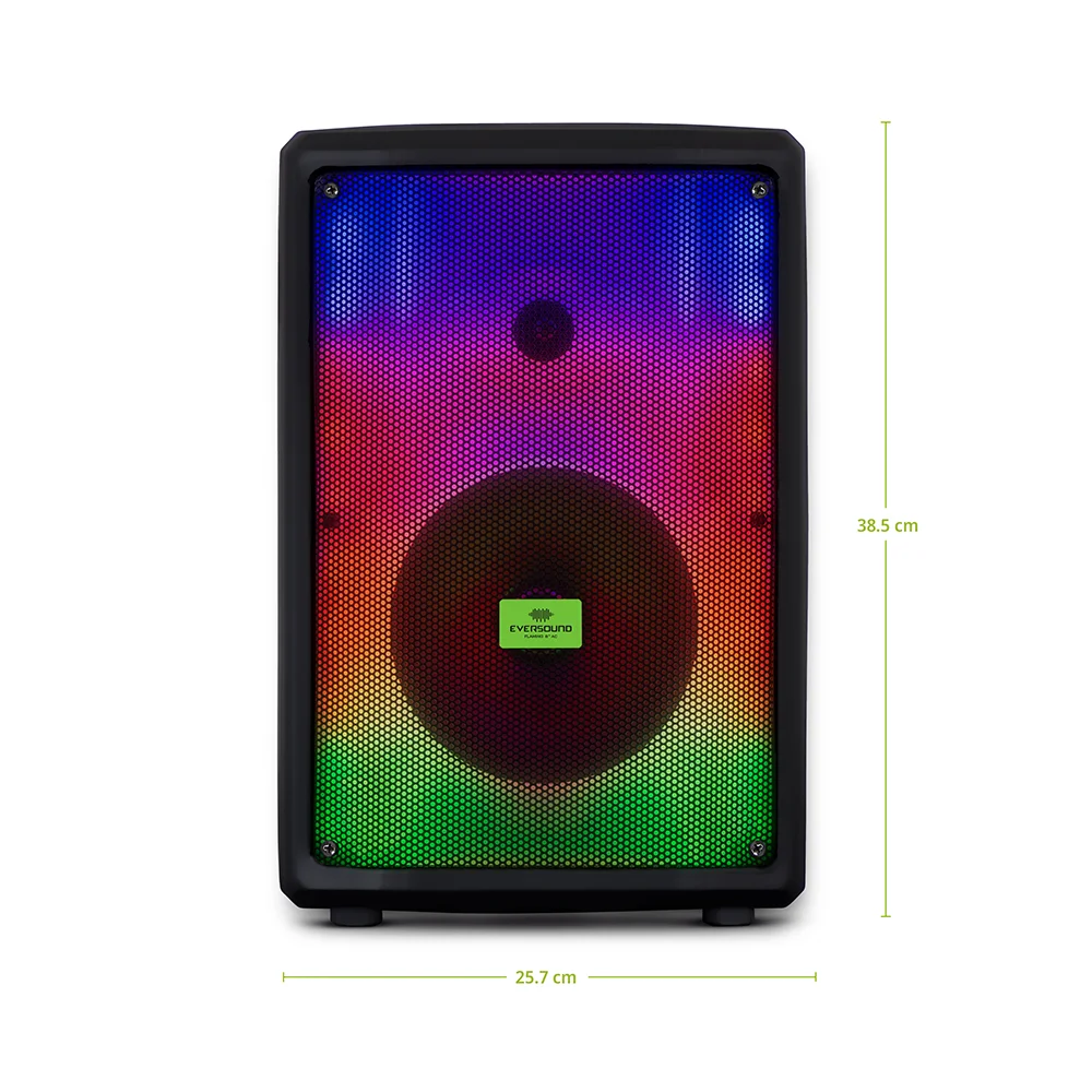 Parlante Portátil Bluetooth Eversound Flaming EV3000AC 8": TWS, RGB