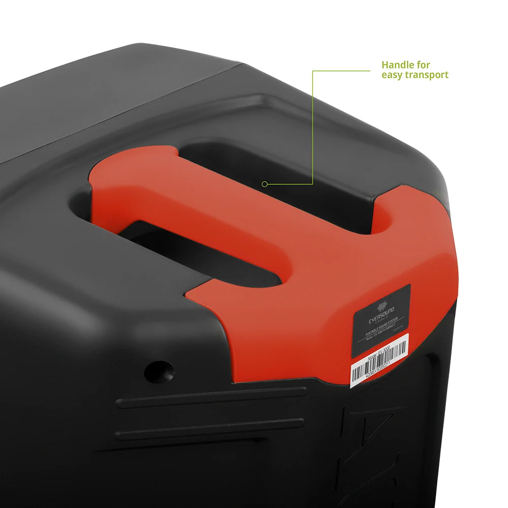 Parlante Portátil Bluetooth Eversound Flaming EV3000AC 8": TWS, RGB
