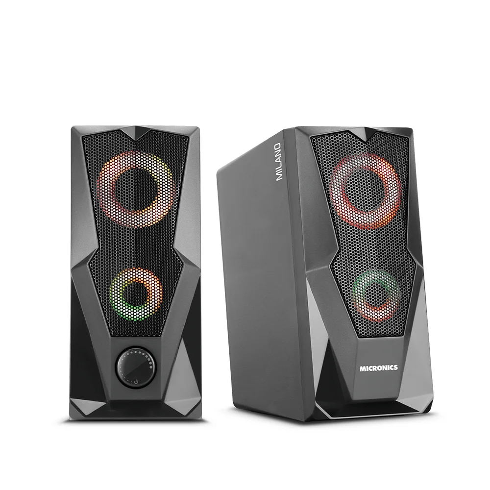 Parlantes Multimedia 2.0 Micronics Milano Black USB RGB 2.5" MIC S310U