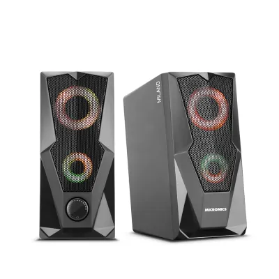 Parlantes Multimedia 2.0 Micronics Milano Black USB RGB 2.5" MIC S310U