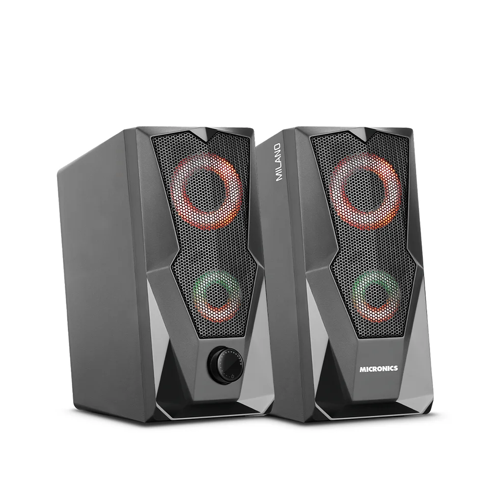 Parlantes Multimedia 2.0 Micronics Milano Black USB RGB 2.5" MIC S310U