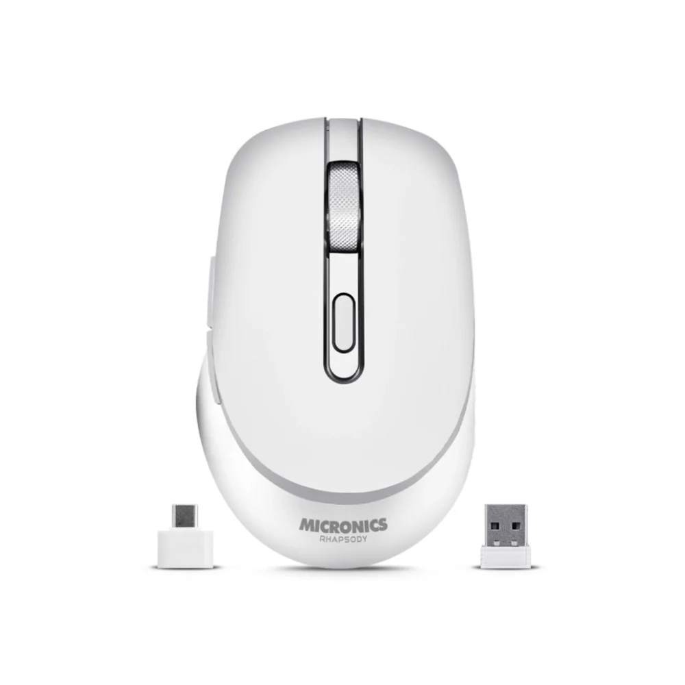 Mouse Inalámbrico Bluetooth Micronics Rhapsody M704W Blanco: Recargable