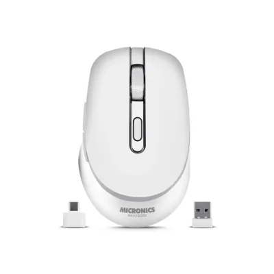 Mouse Inalámbrico Bluetooth Micronics Rhapsody M704W Blanco: Recargable