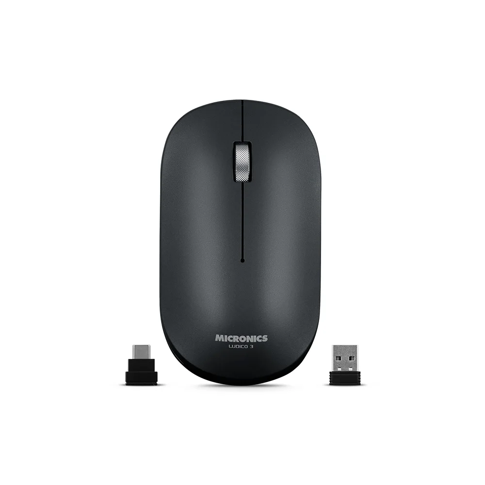 Mouse Inalámbrico Bluetooth Micronics Ludico M722K Negro: Recargable USB-C