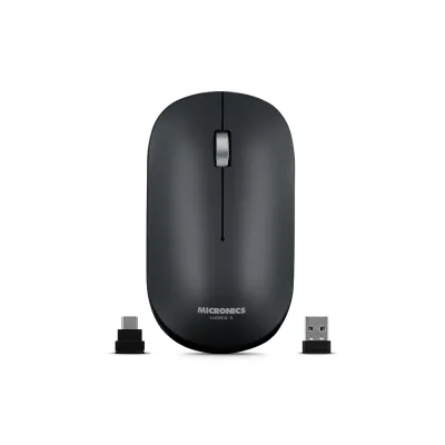 Mouse Inalámbrico Bluetooth Micronics Ludico M722K Negro: Recargable USB-C