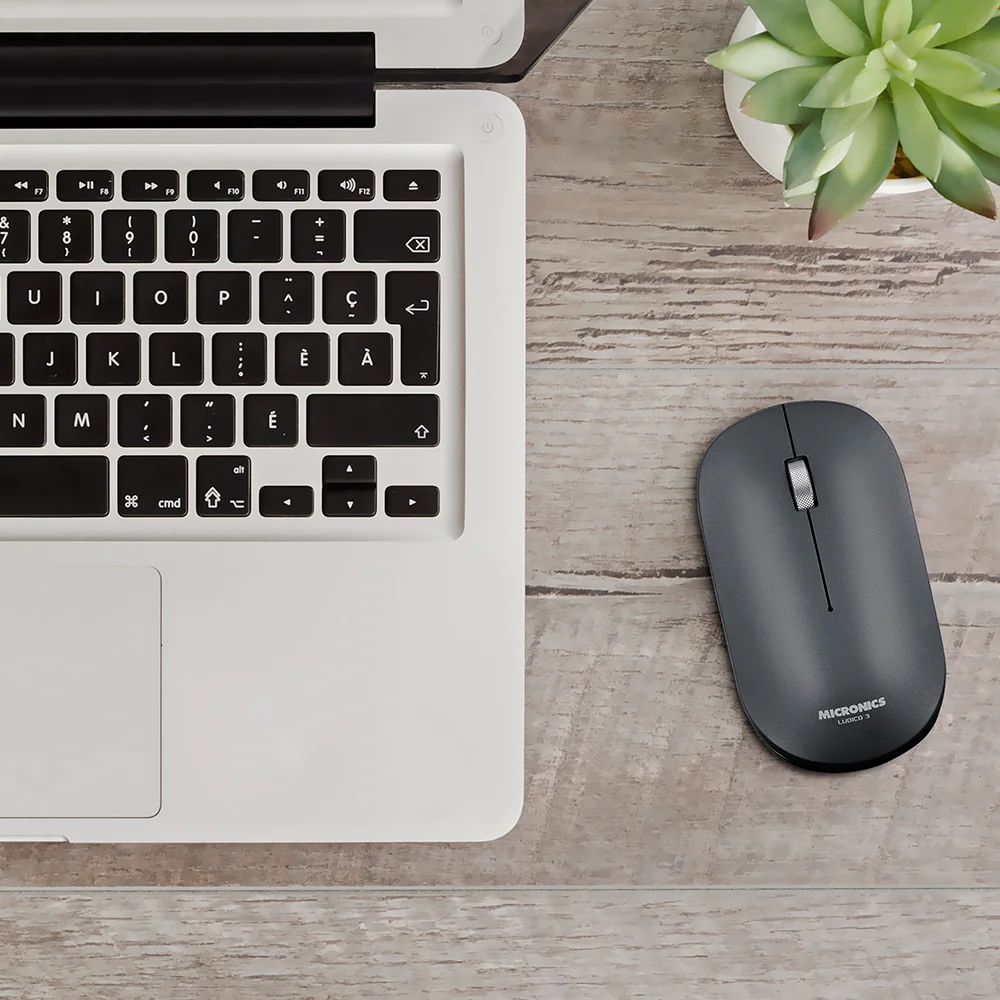 Mouse Inalámbrico Bluetooth Micronics Ludico M722K Negro: Recargable USB-C