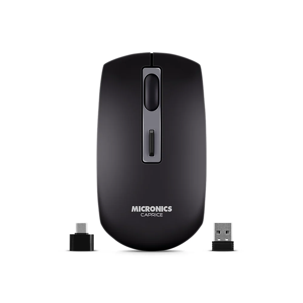 Mouse Inalámbrico Bluetooth Micronics Caprice M713 Negro: Recargable USB-C