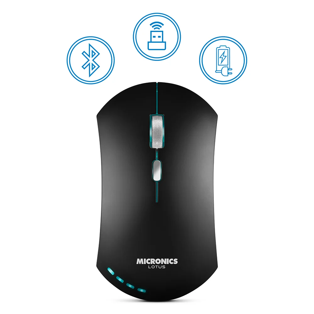Mouse Inalámbrico Bluetooth Micronics Lotus M728: Recargable USB-C