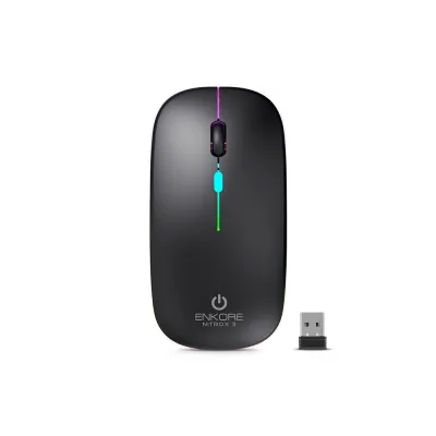 Mouse Inalámbrico Recargable Enkore Nitrox 3 ENK M205-3K con Conexión Bluetooth/Inalámbrico Color Negro