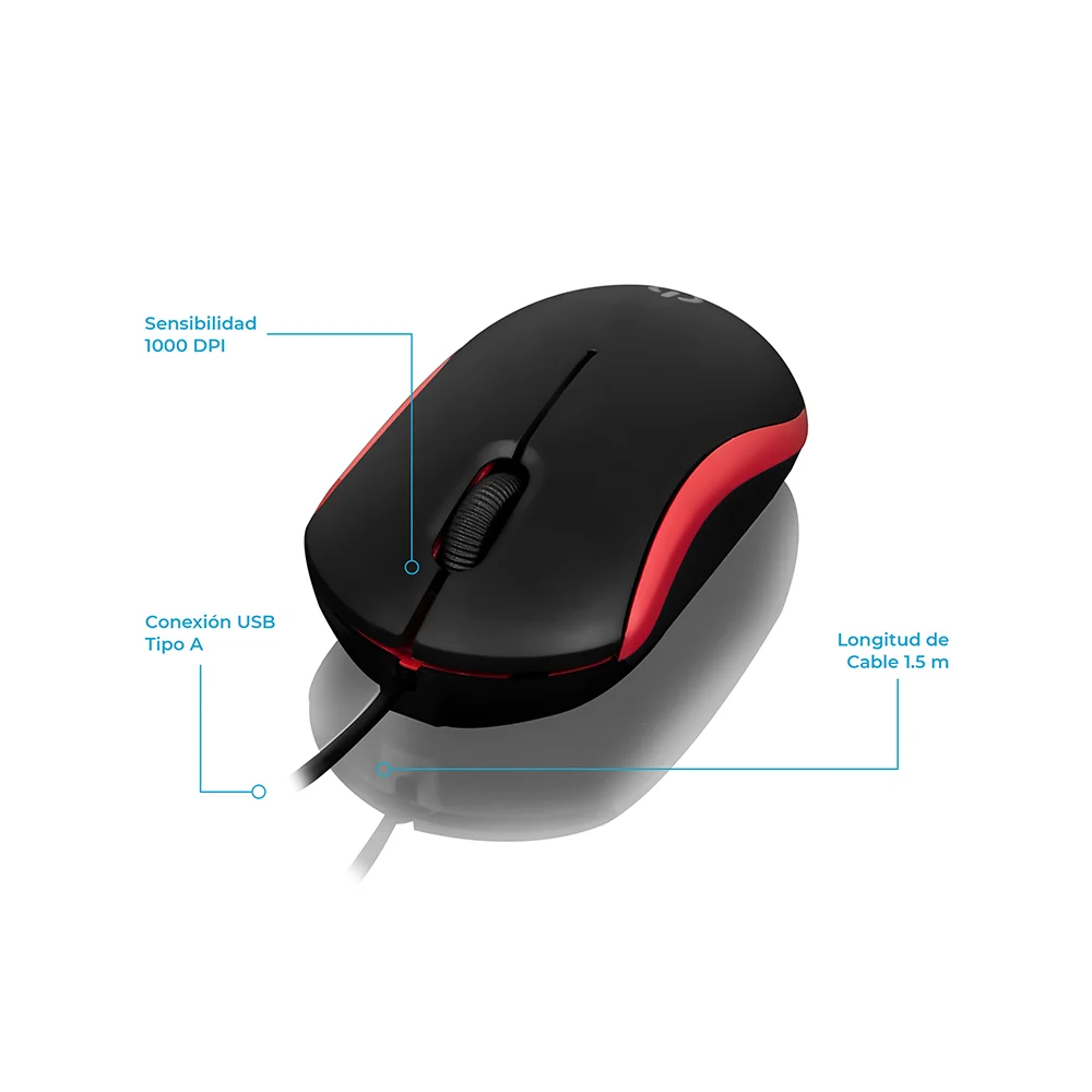 Mouse Óptico USB Enkore Pivot Caja EKM105 con Conexión USB