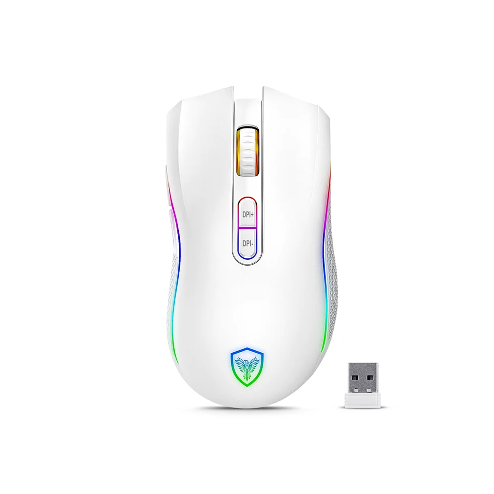 Mouse Gamer Micronics Kripton 3 BT WiFi Recargable MIC GM801W-3M (Bluetooth/Inalámbrico) Color Blanco