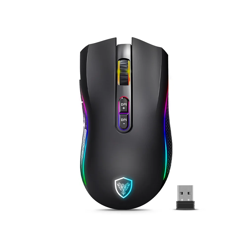 Mouse Gamer Micronics Kripton 3 BT WiFi Recargable MIC GM801-3m (Bluetooth/Inalámbrico) Color Negro