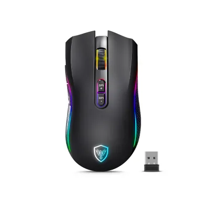 Mouse Gamer Micronics Kripton 3 BT WiFi Recargable MIC GM801-3m (Bluetooth/Inalámbrico) Color Negro