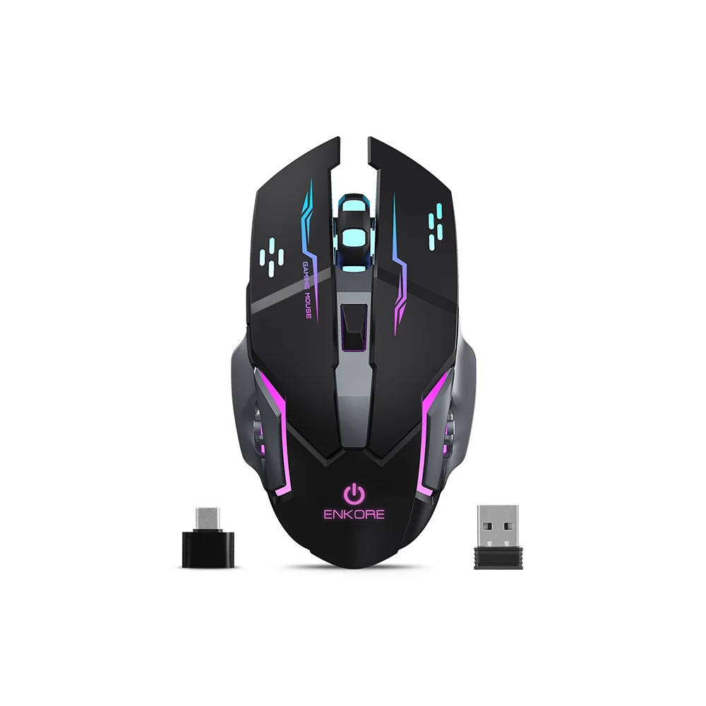 Mouse Gamer Enkore Thunder BT WiFi Recargable RBW EKM501 3M (Bluetooth/Inalámbrico)