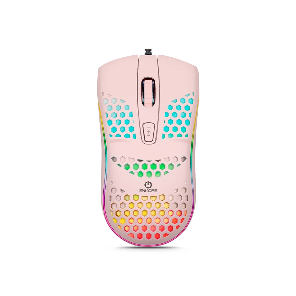 Mouse Gamer Enkore Geox Ingravide USB (Negro, Rosado) EKM121K (USB) Color Negro