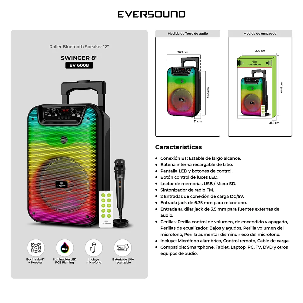 Micrófono para PC Eversound EV600: Cable 3m