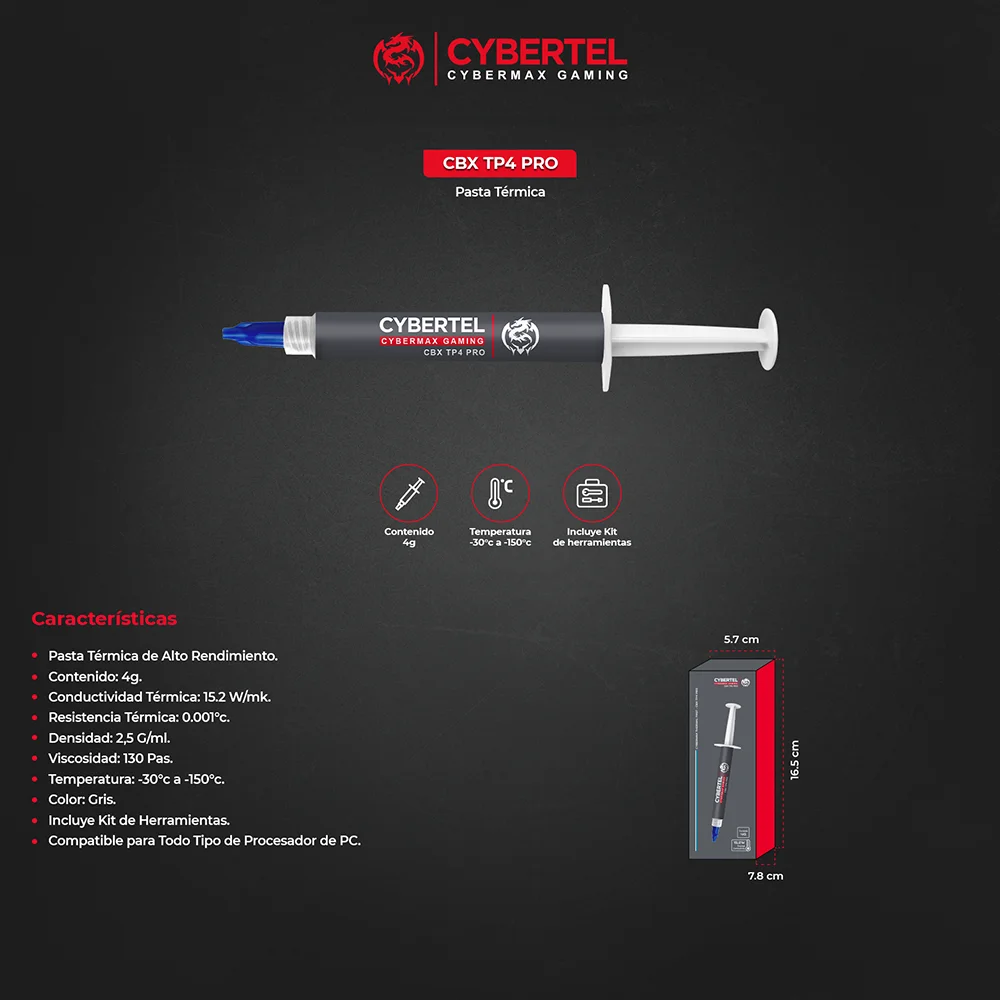 Kit de Limpieza PC Cybertel Pasta Térmica CBX TP4 PRO