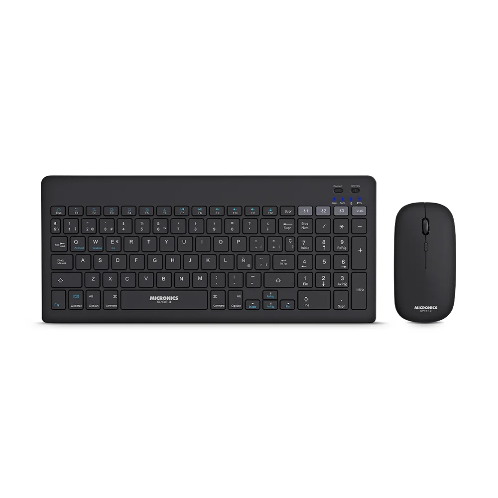 Kit Teclado y Mouse Inalámbrico Micronics Kit Spirit3 MIC WT800-3M - Black + WiFi Smart TV