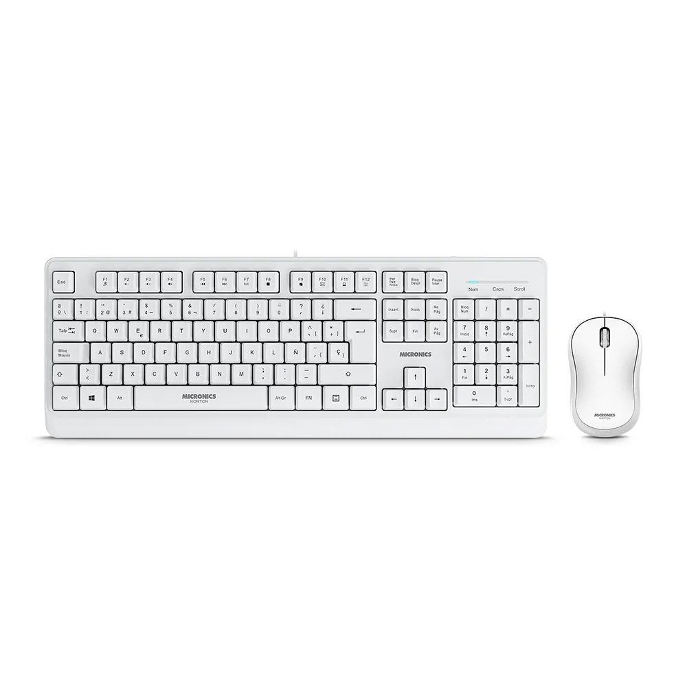Kit Teclado y Mouse Inalámbrico Micronics Kit Norton MIC T100w - White + USB