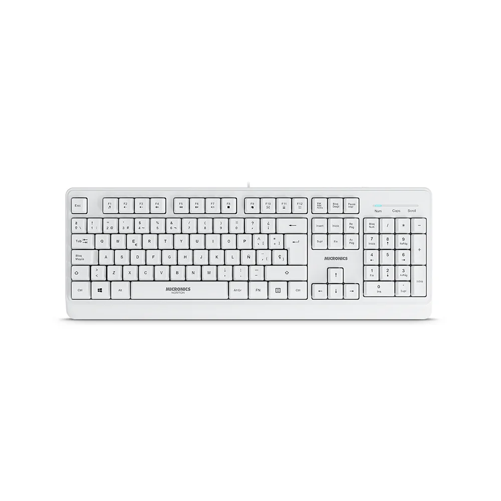 Kit Teclado y Mouse Inalámbrico Micronics Kit Norton MIC T100w - White + USB