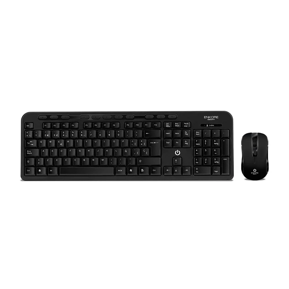 Kit de Escritorio Enkore Ebony ENK T800 Inalámbrico (Teclado + Mouse Inalámbrico)