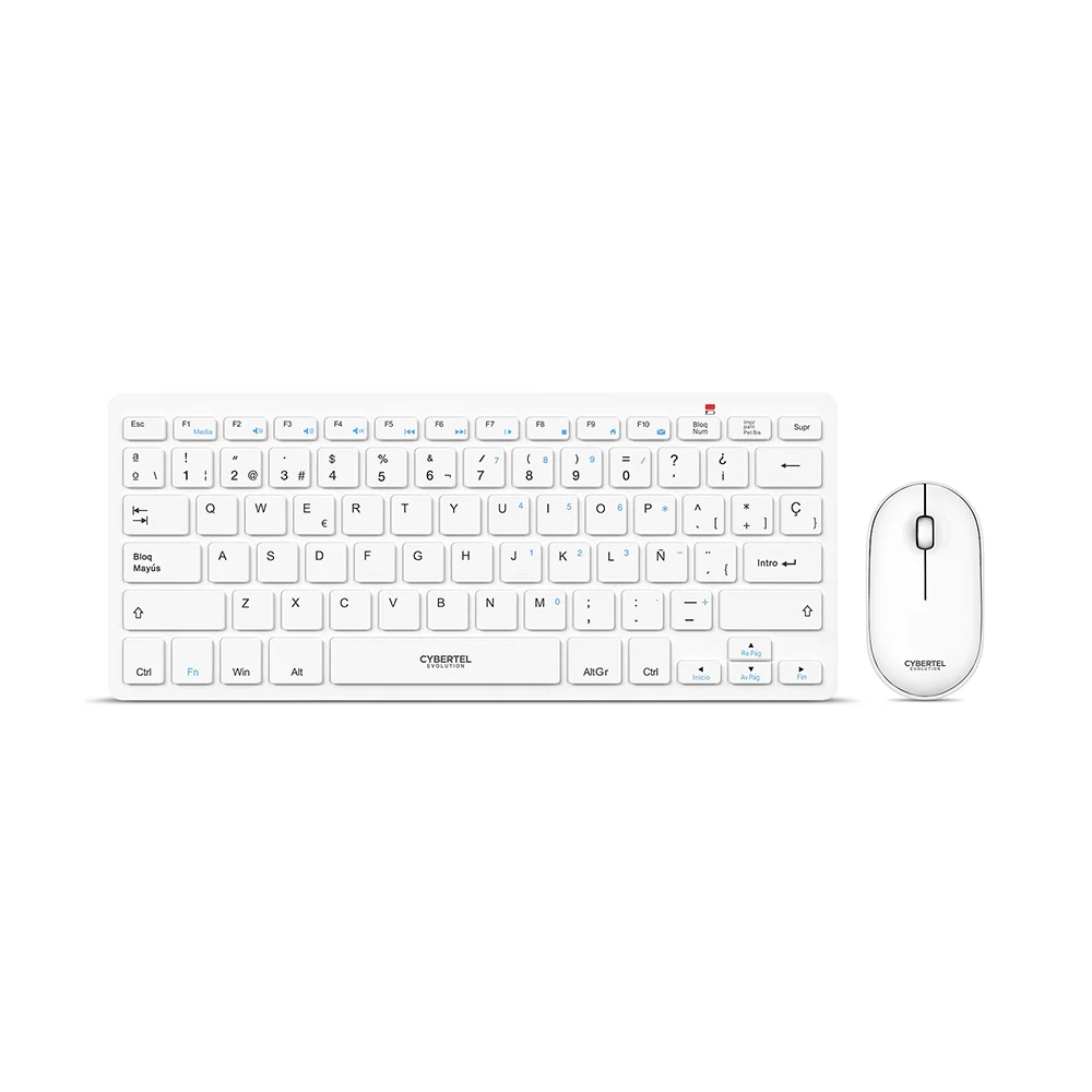 Kit Teclado y Mouse Inalámbrico Cybertel Evolution WT801 Blanco