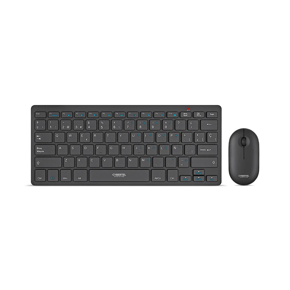 Kit Teclado y Mouse Inalámbrico Cybertel Evolution WT801 Negro