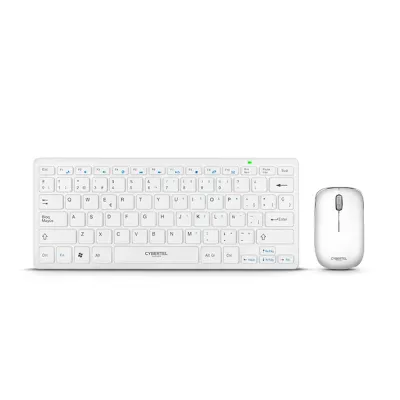 Kit Teclado y Mouse Inalámbrico Cybertel Hacker WT803W Blanco