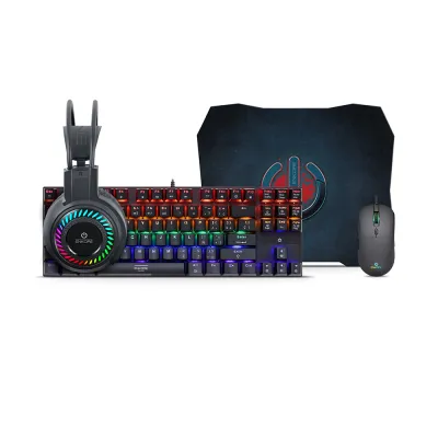 Kit Gamer Enkore Falcon ENT G2000-4 (Teclado + Mouse + Audífonos + Pad Mouse)