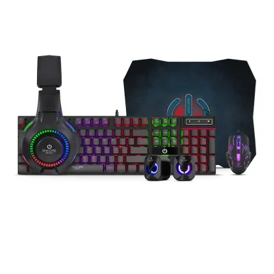Kit Gamer Enkore Bravio5 ENT G1000-5 (Teclado + Mouse + Audífonos + Parlante + Pad Mouse)