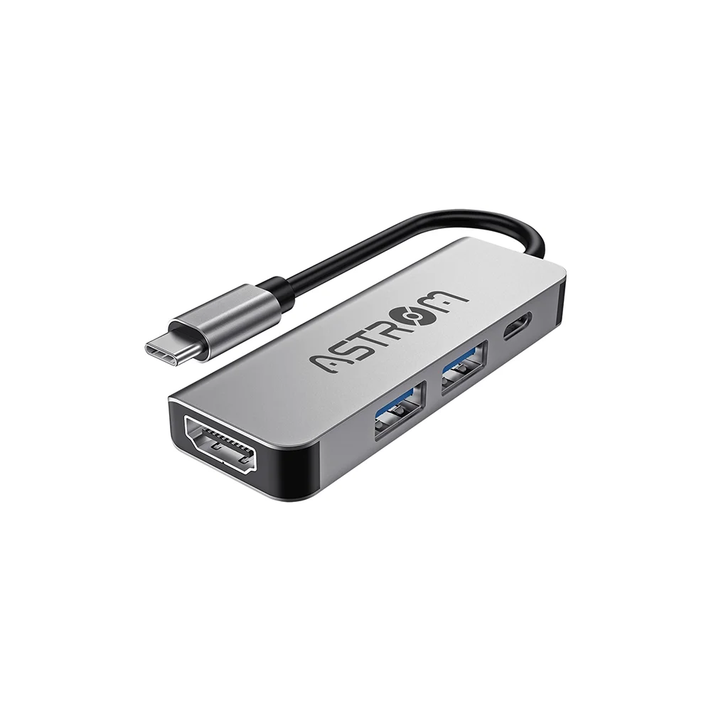 Hub USB Multi-puerto Astrom AST MH2341-HDMI - 4 en 1 1Port 3.0 / 1Port 2.0 / 1HDMI / 1Port -C