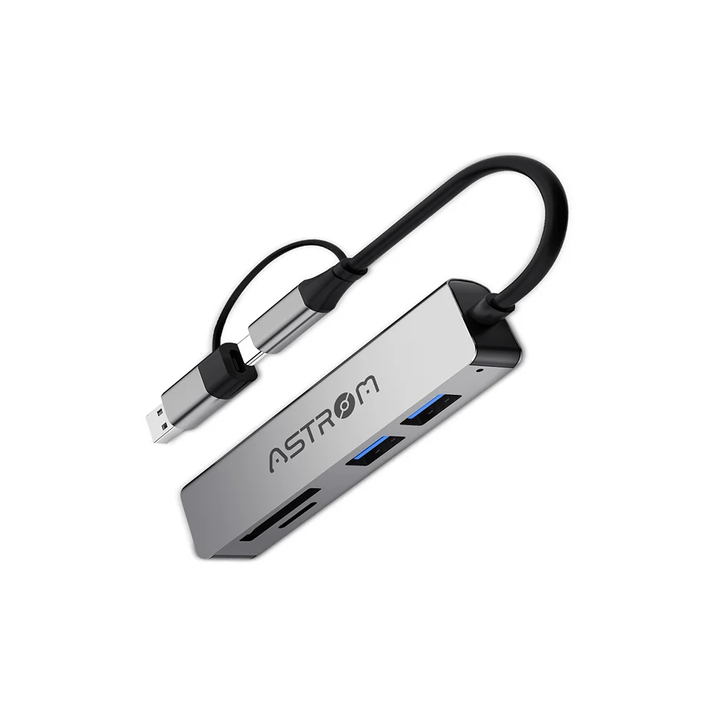 Hub USB Multi-puerto Astrom AST MH2351-SD - 5 en 1 1Port 3.0 / 2Ports 2.0 / 1SD / 1mSD