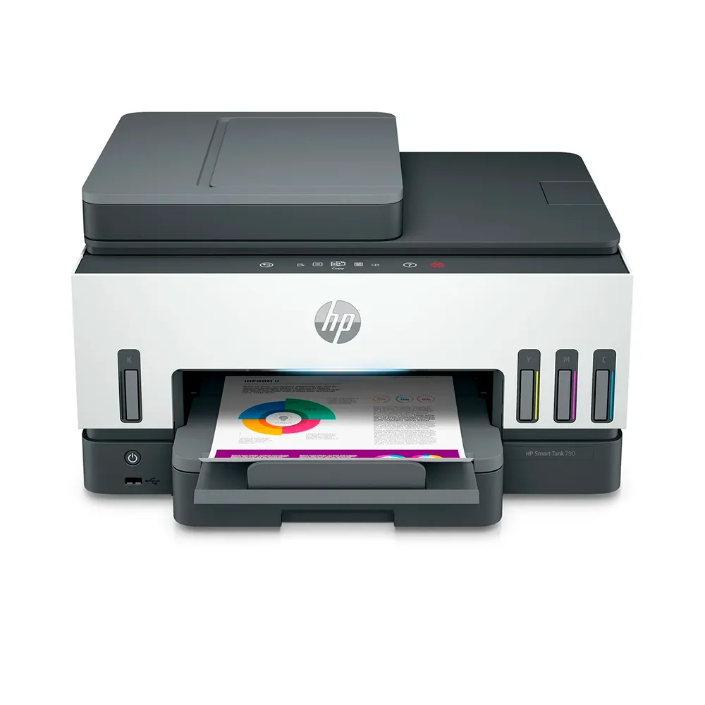 Impresora Multifuncional HP Smart Tank 790 (4WF66A) | Tinta Continua Color A4 | 15 ppm | Dúplex automático | Wi-Fi, Ethernet, USB, Fax