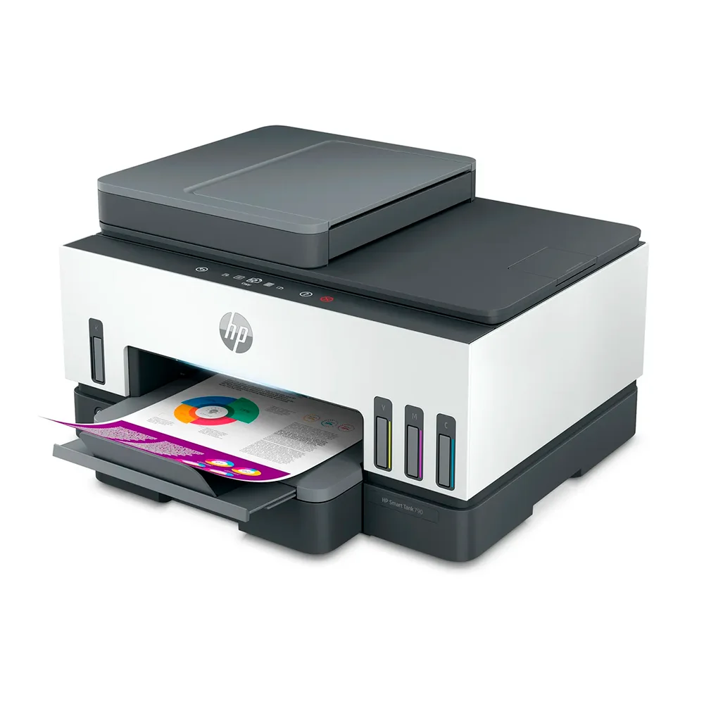 Impresora Multifuncional HP Smart Tank 790 (4WF66A) | Tinta Continua Color A4 | 15 ppm | Dúplex automático | Wi-Fi, Ethernet, USB, Fax