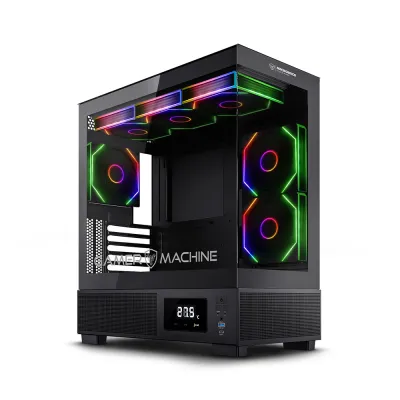 Gabinete Gamer Micronics Vulkano MIC FC1001 - Black 6Fan ARGB Display Iluminación LED