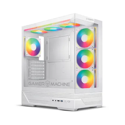 Gabinete Gamer Micronics Ranger MIC FC1008W - White 7Fan ARGB Double Halo Iluminación LED