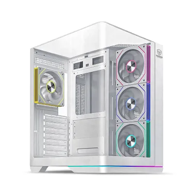 Gabinete Gamer Micronics Warrior MIC FC1013W - White 4Fan ARGB Iluminación LED