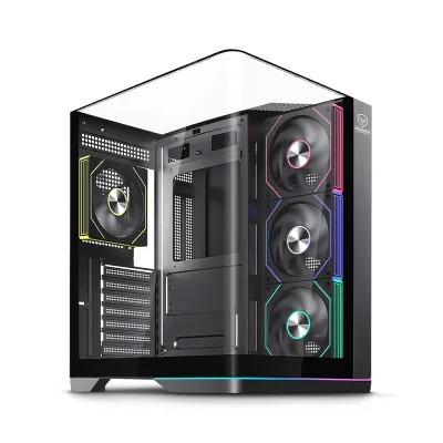 Gabinete Gamer Micronics Warrior MIC FC1013 - Black 4Fan ARGB Iluminación LED