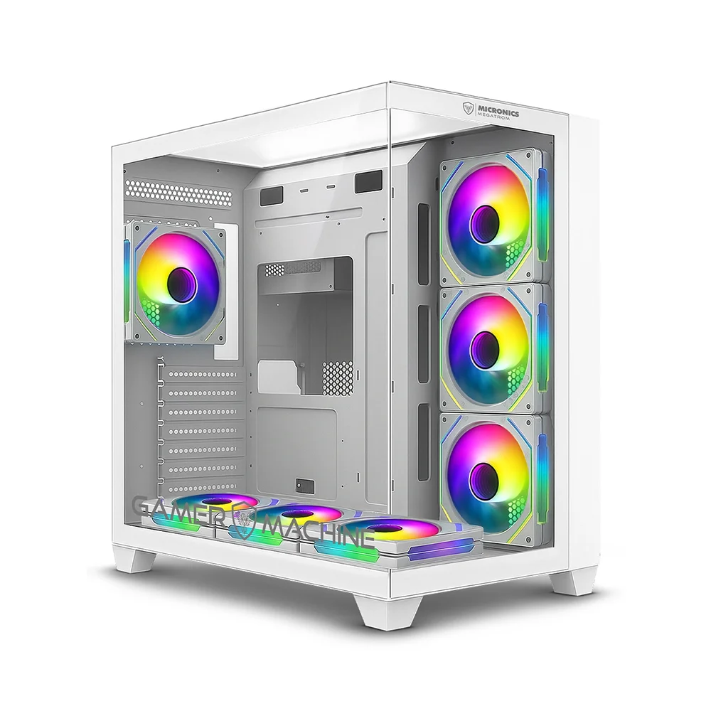 Gabinete Gamer Micronics Megatron MIC GFC1003W.7 - White 7Fan ARGB (7 Cooler) Refrigeración